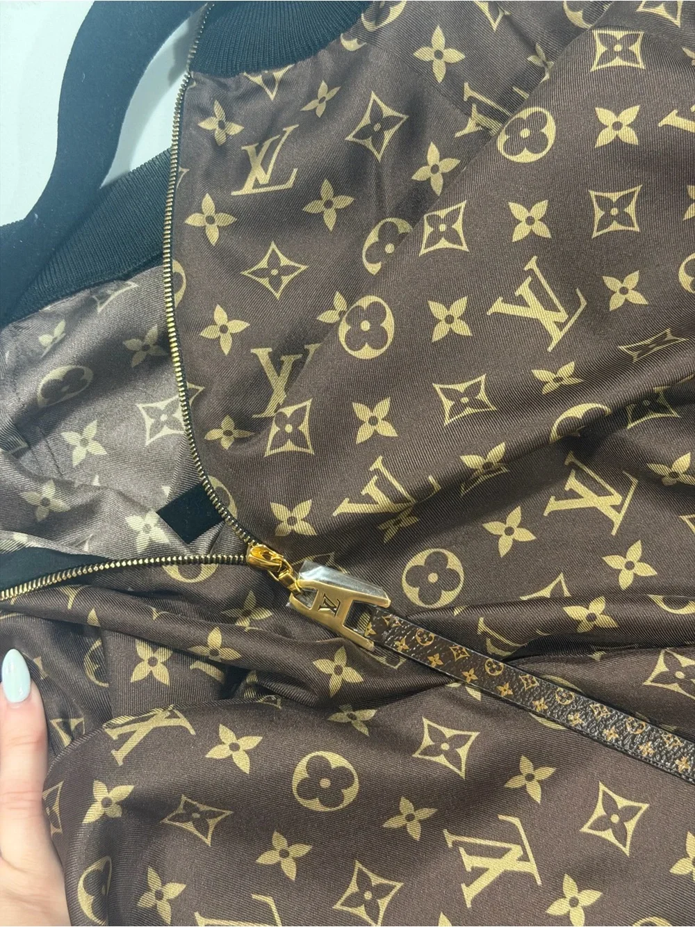 Louis Vuitton Brown & Tan Monogram Pullover Top